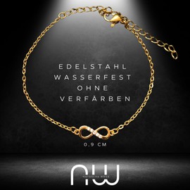 NataschaWoge® Gift Subtle Minimalist Infinity Stainless Steel Girlfriend Stars Bracelet Friendship Jewellery Birthday Bracelet Gift Idea, Stainless Steel