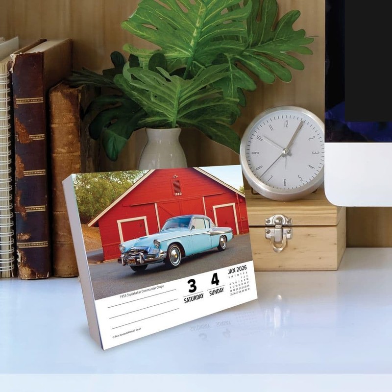 Willow Creek Press, Cars and Trucks Classic 2026 Desk Calendar,