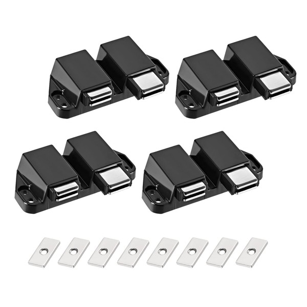 METALLIXITY Double Magnetic Touch Latch (1.38"x2.72") 4Pcs, Plastic Touch Latches