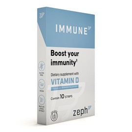 ZEPH Immune Strips - Full of Natural Antioxidants - Vitamin D & Probiotics Supplement - Supports Digestive Health - Fast-Acting - Vegan - 100% Natural - Orange Mango Flavor - 10 UN