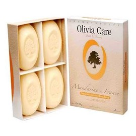Olivia Care French Natural Olive Oil Bar Soap - 4 Pack Mandarin