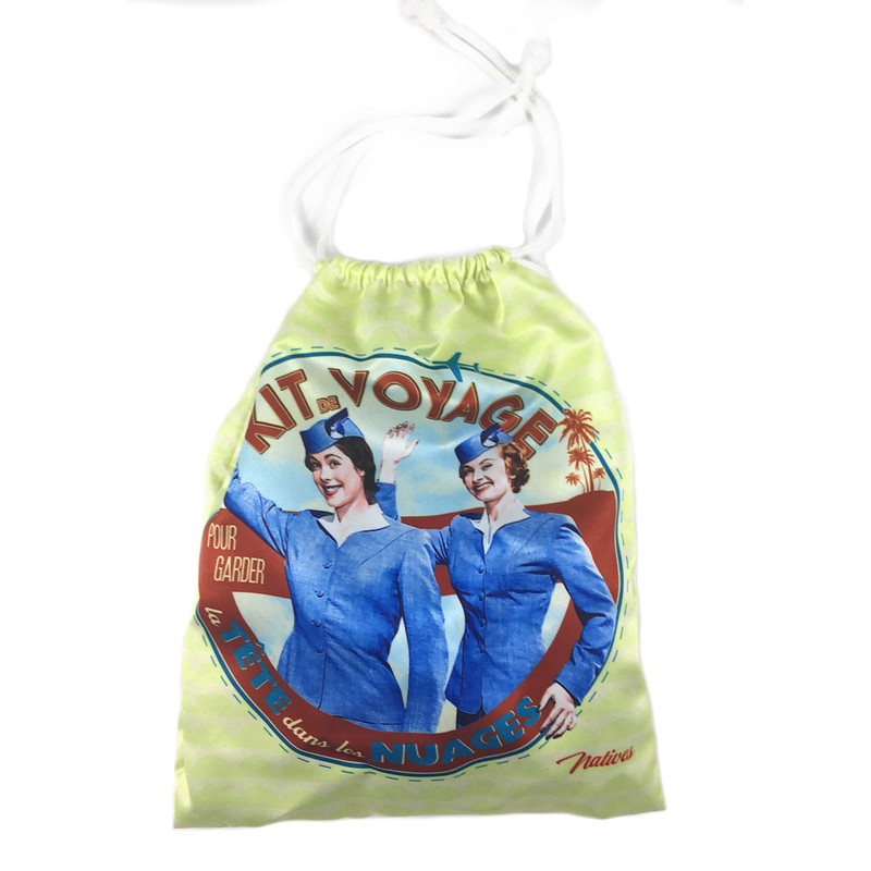 Nostalgia Travel Set with Inflatable Neck Pillow, Sleeping Mask, Ear