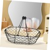 Alipis Holder Countertop Basket Iron Wire Basket with Handles Small