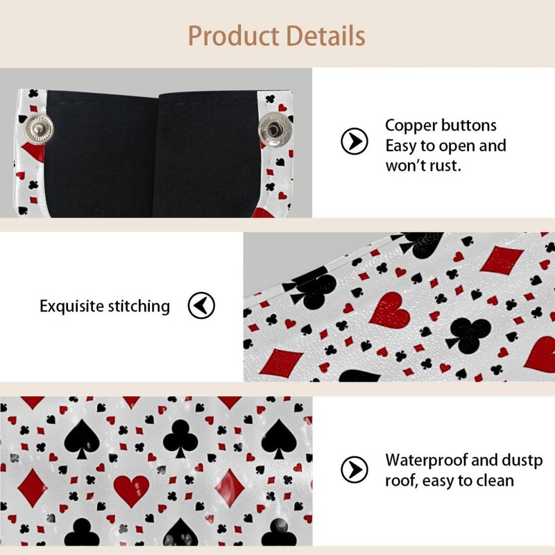 2 Pack Tissue Box Cover Holder, Poker Cards Square Rectangle
