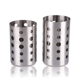 Fermoor Kitchen Tool Stand, Cutlery Storage, Stainless Steel, Spoon Chopstick Stand, Set of 2 Large and Small