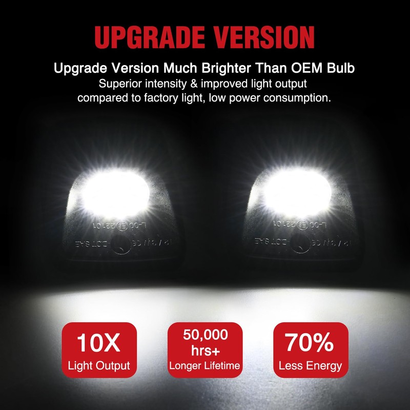 Nilight License Plate Lights Compatible with 1995 1996 1997 1998