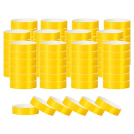 PATIKIL Paper Wristbands for Events, 500 Pack Neon Party Wrist Bands, Colored Waterproof Concert Identification Wristbands Hand Bands for Bar Entrance Admission Yellow