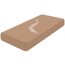 Smiry Waterproof Couch Cushion Covers, Stretch Washable Sofa Cushion Cover, Soft Sofa Slipcover Elastic Non-Slip Furniture Protector for Pets, Kid (Large, Camel)