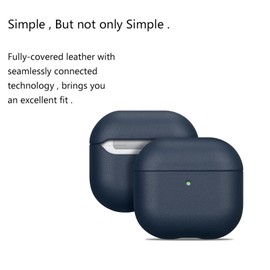 CaseGame AirPods 4 Case Compatible with Active Noise Cancelling with Cleaning Kit, Retro Luxury Genuine Leather Shockproof Wireless Charging Case for Men Women