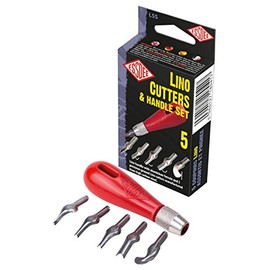 ESSDEE Five Lino Cutters and Handle Set (Lino Cutter Styles 1 to 5)