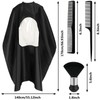 FEBSNOW Black Barber Cape with See Through Window and Neck