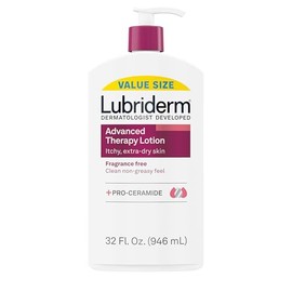 Lubriderm Advanced Therapy Fragrance Moisturizing Lotion with Vitamins E and Pro-Vitamin B5, Intense Hydration for Extra Dry Skin, Non-Greasy Formula, 32 fl. oz