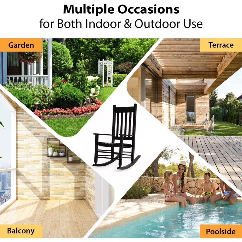 FDW Outdoor Rocking Chair Patio Rocking Chair Porch Rocking W/High