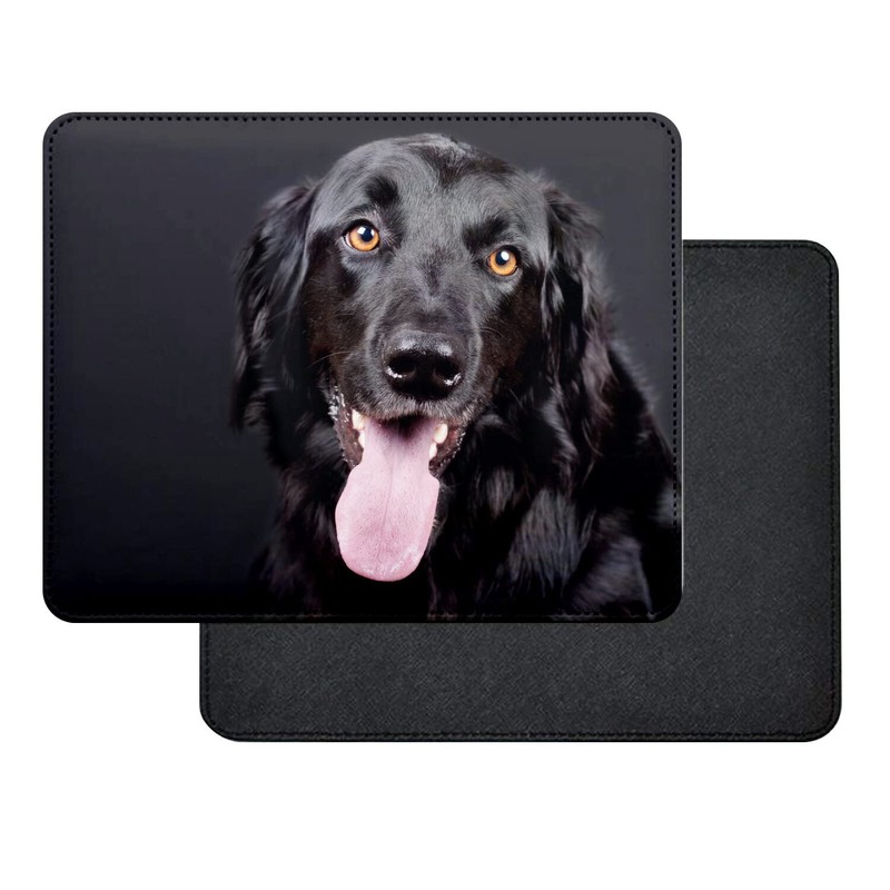 Fabulous Mauspad aus Kunstleder Schwarzer Labrador Großer Hund Porträt Süßes
