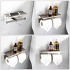Double Toilet Paper Holder with Shelf Brushed Nickel Toilet Paper