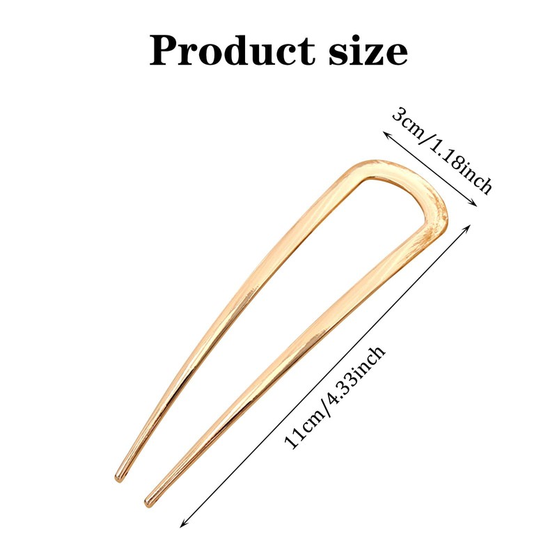 GWAWG Pack of 2 French Hair Pins Metal U-Shaped Hair