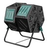 EAST OAK Dual Chamber Outdoor Compost Tumbler, 2 × 18.5