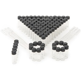 BKMAMLAB 4ml Clear Small Glass Vials 100pcs with Screw Caps(100pcs)