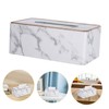 WOONEKY Luxury Marble Pattern Tissue Holder Modern Napkin Organizer for