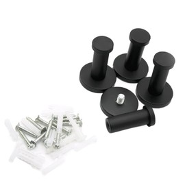 WJUAN 4 Pcs Black Round Wall Hooks, 53 mm Concealed Coat Hooks Suitable for Installation in The Kitchen, Bathroom, Study and Master Bedroom to Hang Objects
