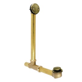 Kingston Brass DTT2163 16" Bathtub Waste and Overflow Drain, Antique Brass