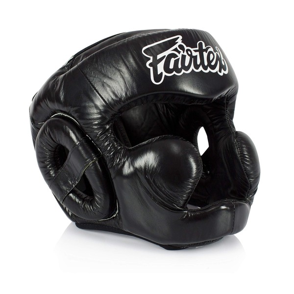 Fairtex ヘッドギア ヘッドガード スーパースパーリング 対角ビジョン ムエタイ ボクシング キックボクシング (HG13 ブラック