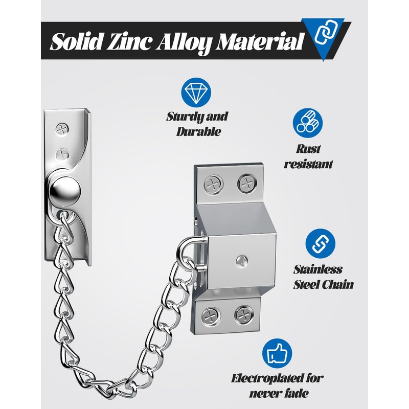 I-EASYDWW 2 Pack Window Chain Lock, Stainless Steel Window Restrictor