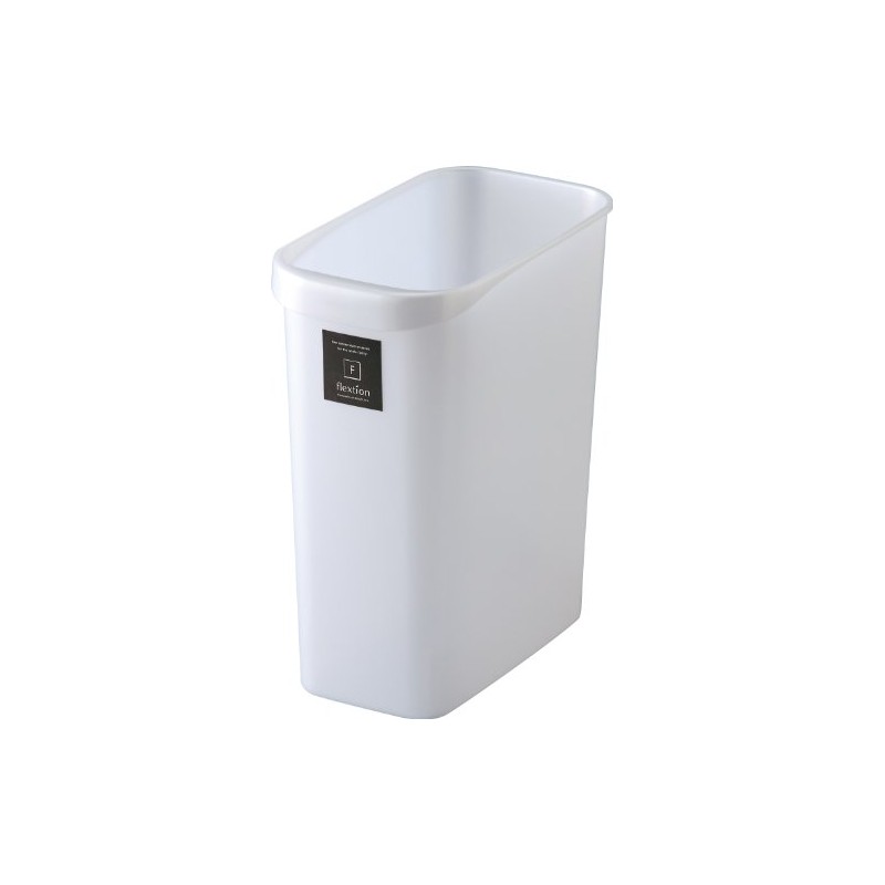 Squirrel Trash Can Wastebasket Flexion Square Metallic White 12L Made