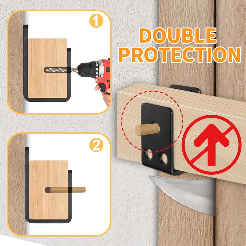 Heavy Duty Door Security Bar Brackets 6Pack, Open Security Bar