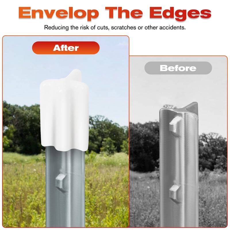 50 Pcs T Post Safety Caps, Safe T-Post Caps T