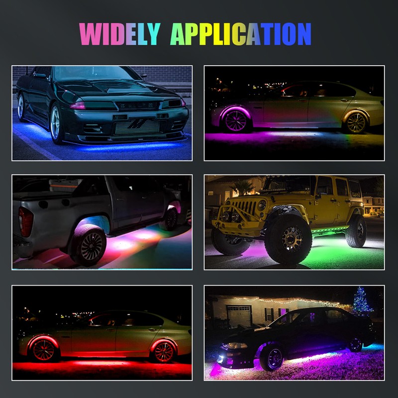 LED Rock Lights 6pcs Multicolor LED Lights Brightness Adjustment Waterproof