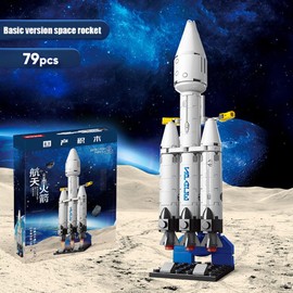 Vilbocr Space shuttle toys Falcon Heavy Space Rocket Building Block Set space toys for 4+ Years Boys Kids Gift Idea Super Heavy Launch Vehicle for Kids-69 Pcs