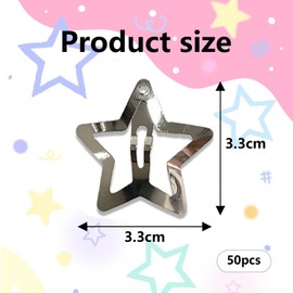 Vxcbad Pack of 50 Star Hair Clips Y2k Accessories Hair Accessories Silver Hair Accessories Y2K Hair Accessories for Girls and Women