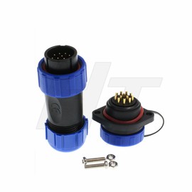 HangTon HE21 12 Pin Connector Power Automotive Industrial Aviation Waterproof Male Cable Plug Female Panel Socket (1 Set)