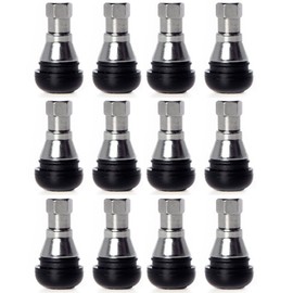 Circuit Performance Shorty Chrome Valve Stems TR412 22mm Low Profile (12 Pieces)
