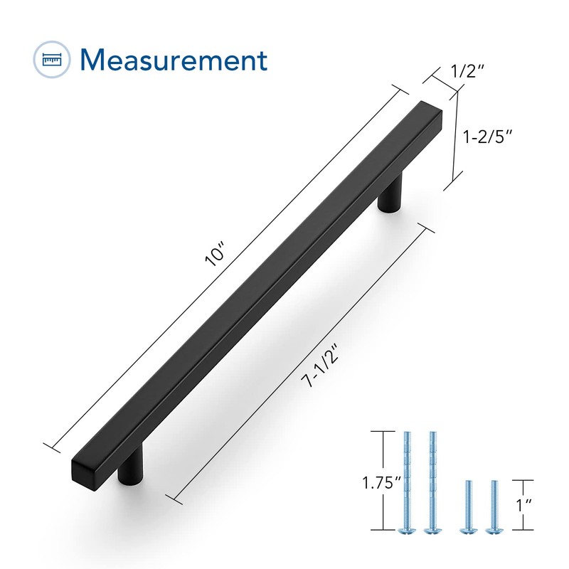 Ravinte Black Cabinet Handles 5 Pack 7-1/2 inch Matte Black