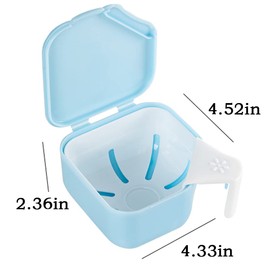 WUBAYI Denture Box with Dental Bath - Dual Purpose Hygienic Denture Case for Storing and Dipping Mouth Guards, Ortho Retainers and Dental Devices