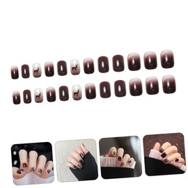 BIUDECO 72pcs Christmas False Nails Pre-glued Tips Cute for Holiday Parties Full Cover Fake Fingernails for Women and Girls Water Resistant and Easy to Apply