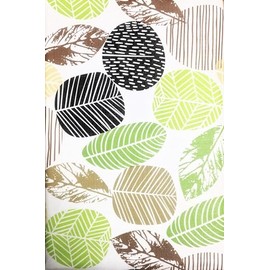 Better Home 60" Round PEVA Tablecloth Flannel Backed Kitchen Decorator, Leaf ~ Green