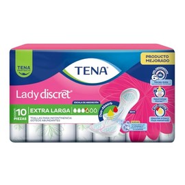 Tena Lady Discret Extra Larga, Toallas Para Incontinencia, 10 Piezas