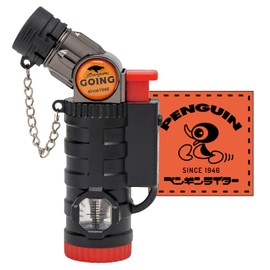 Penguin Going PG-6 Gas Burner, Small, Mini Burner, Fillable, Adjustable Angle, Sticker, Black
