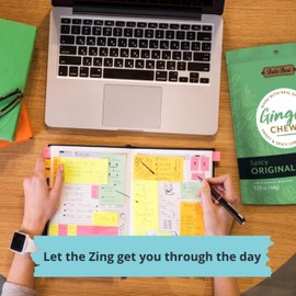 Bali's Best Ginger Chews, Spicy Original Flavor, 5.08 Oz, Individually Wrapped Soft Candy, Made with 100% Real Ginger, Digestive Health Support, Upset Stomach Relief, Halal