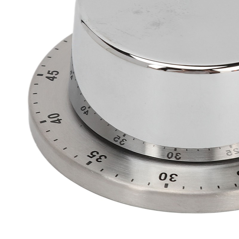 Mechanical Timer Accurate Quiet Counting Loud Alarm Sound Silver Timing