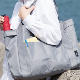 ROOTOTE Tote Bag for Women, Shoulder A4, Round Bottom SN, Medium, Recycled Cotton-D 1018, gray (gray 2), Free size