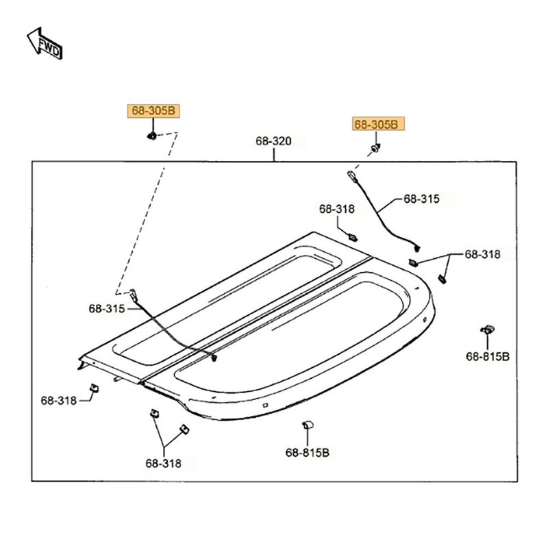 Genuine Mazda 3 BK BL 6 GH Parcel Shelf Hanger