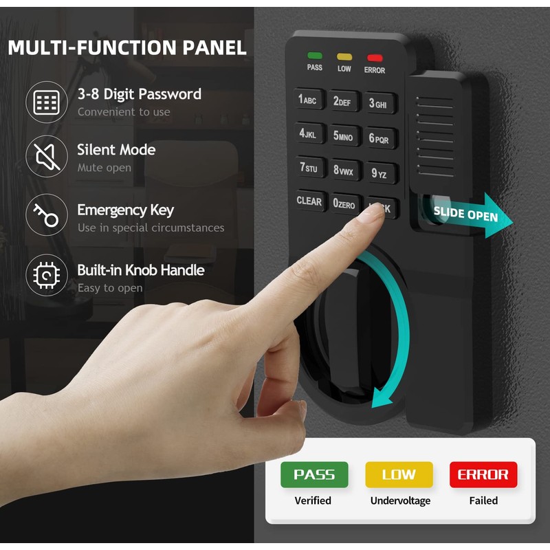 AEGIS 1.2 Cubic Feet Digital Safe Box, Electronic Keypad Lock