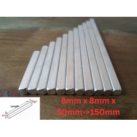 8mm Solid Steel Spindle Bar for Door UPVC Windows Size from 50mm-150mm (Pack of 1) (8mm X 80mm)