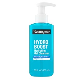 Neutrogena Hydro Boost Face Wash, Fragrance Free, Hydrating Facial Cleanser with Hyaluronic Acid, Daily Foaming Face Wash & Makeup Remover, Hypoallergenic Gel Cleanser, 7.8 fl. oz