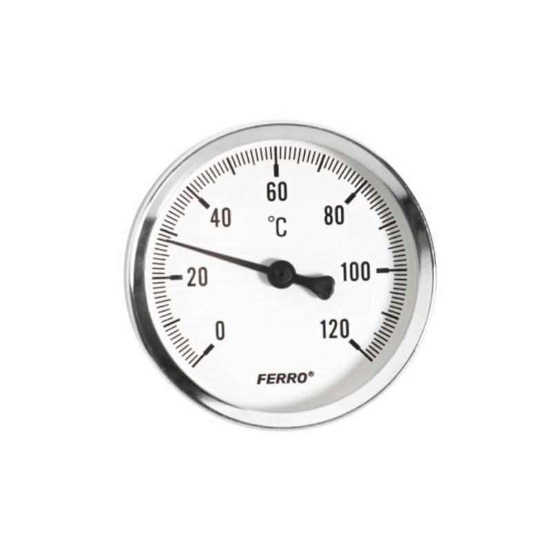 100mm 0-120C Thermo Water Oil Temperature Gauge 1/2 inch Rear