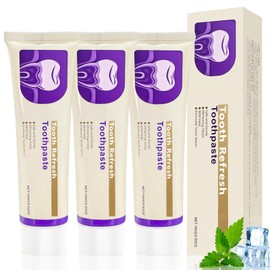 VLUVLA 3 Pcs Nature Tooth Refresh Toothpaste, Tooth Refresh Toothpaste for Daily Oral Care, Enamel Strengthening & Fresh Breath, Deep Cleaning Formula, Nature Oral Care, 100g per Tube